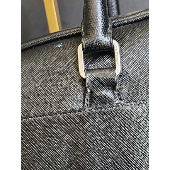 Prada Saffiano Leather Briefcase Black Bag - Picture 9 of 11